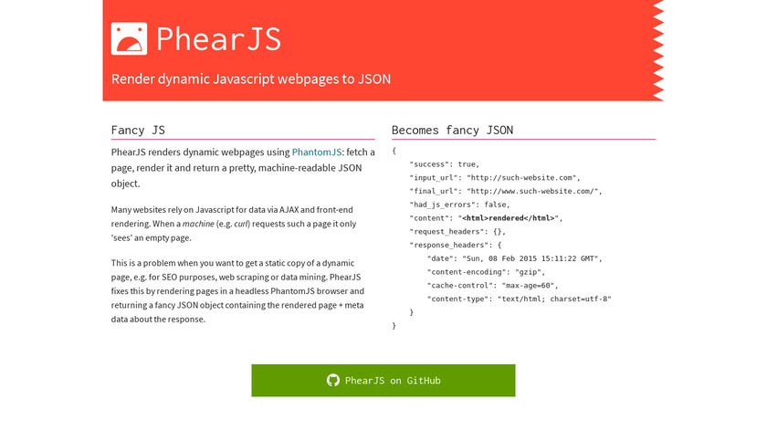 PhearJS Landing Page