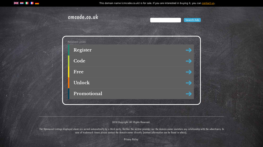 cmcode.co.uk WebMon Landing Page