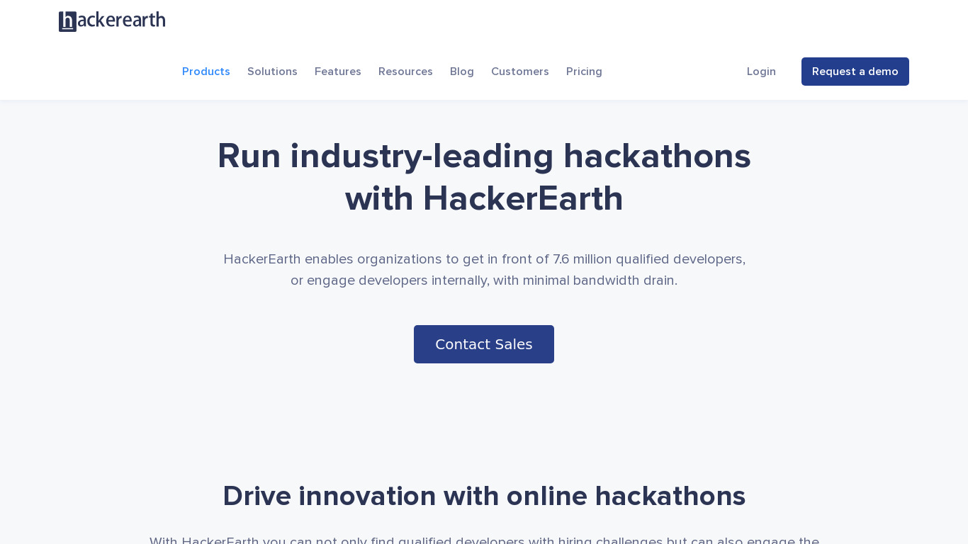 HackerEarth Sprint Landing page