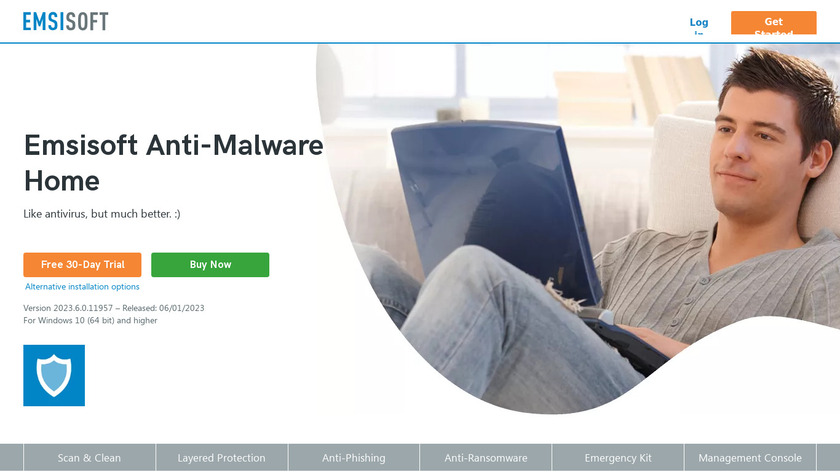 Emsisoft Anti-Malware Landing Page