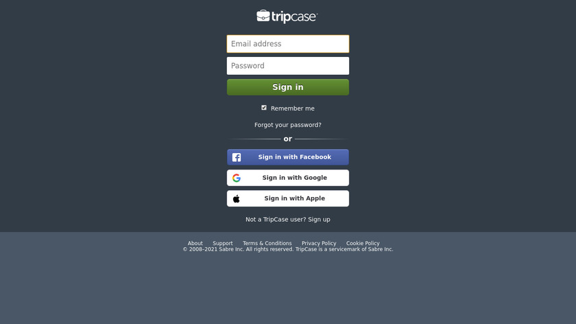 TripCase Landing Page