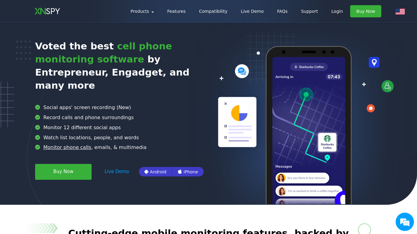 XNSPY Landing page