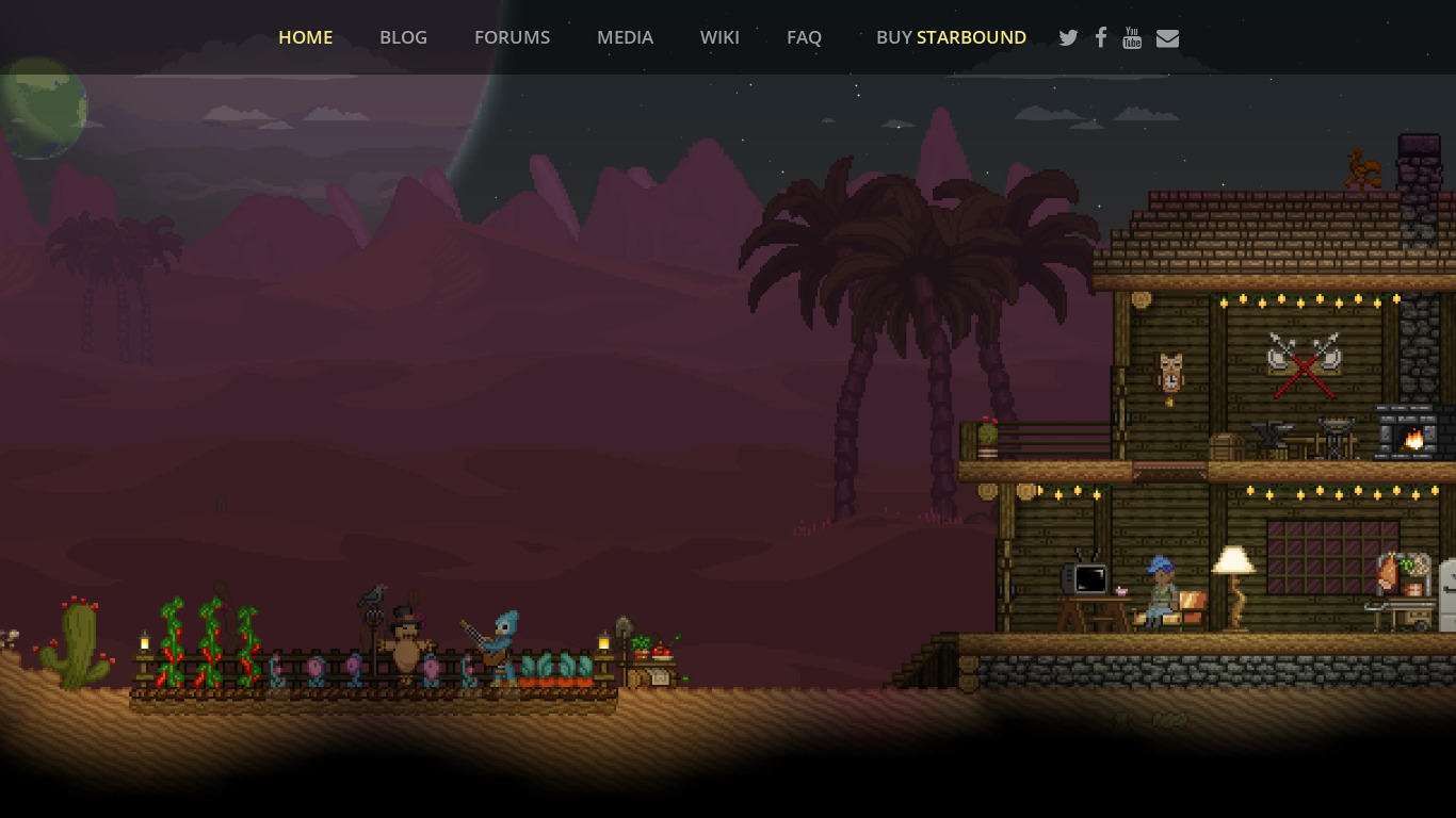 Starbound Landing page