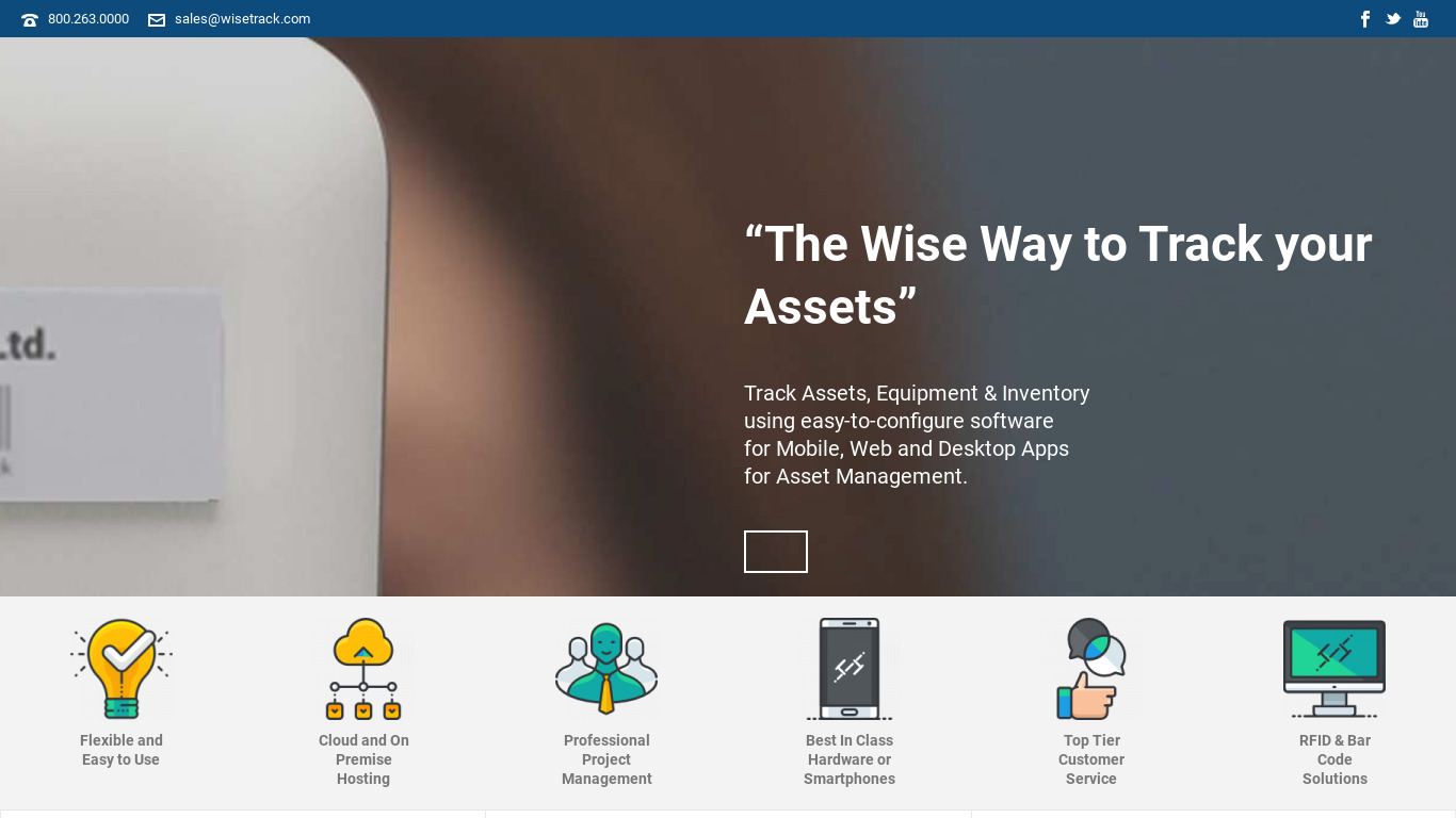 WiseTrack Landing page