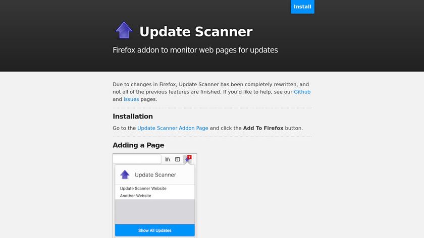Update Scanner Landing Page