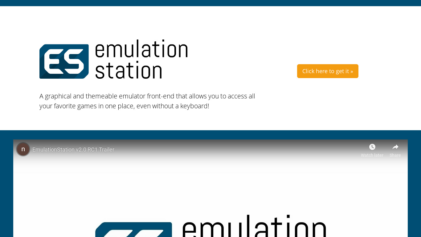EmulationStation Landing page