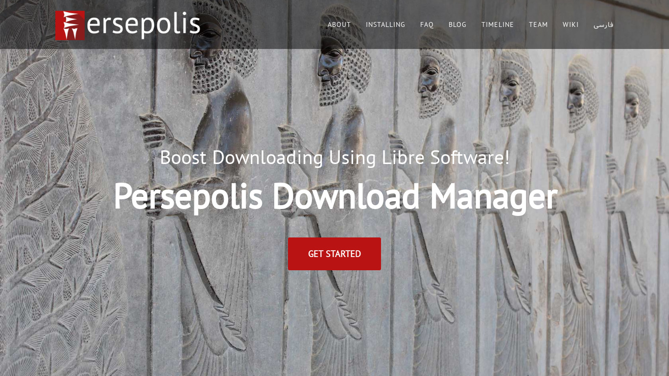 Persepolis Download Manager Landing page