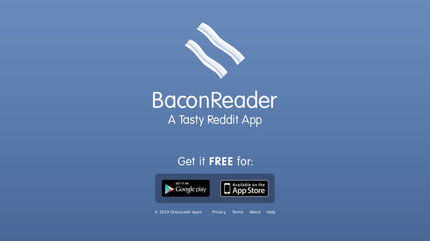 BaconReader Landing Page