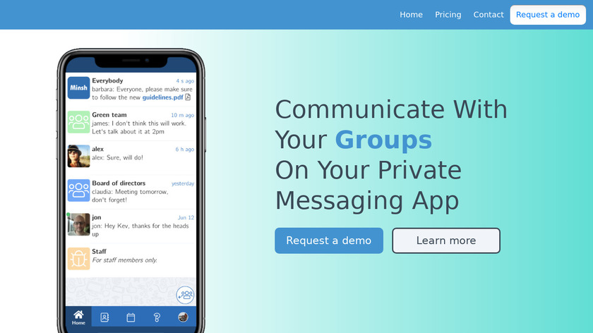 Minsh Landing Page