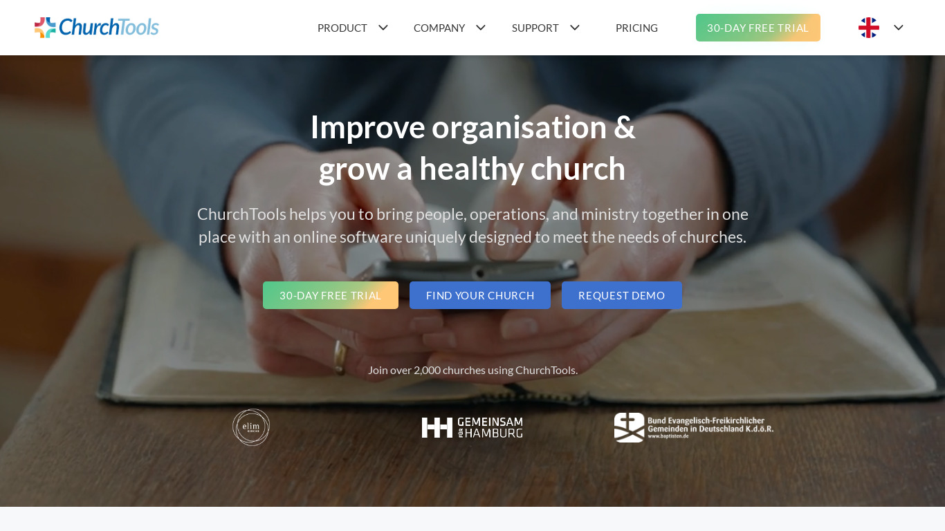 ChurchTools Landing page