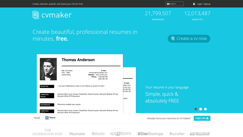 cvmaker Landing Page