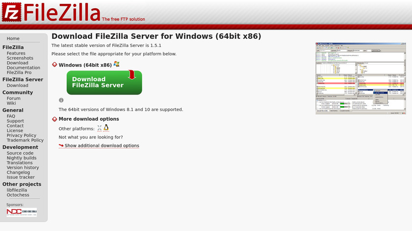 FileZilla Server Landing Page
