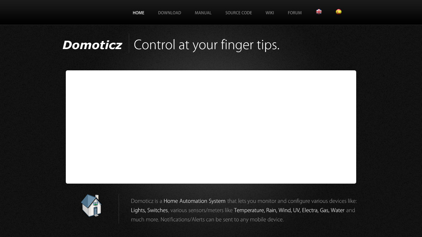 Domoticz Landing page