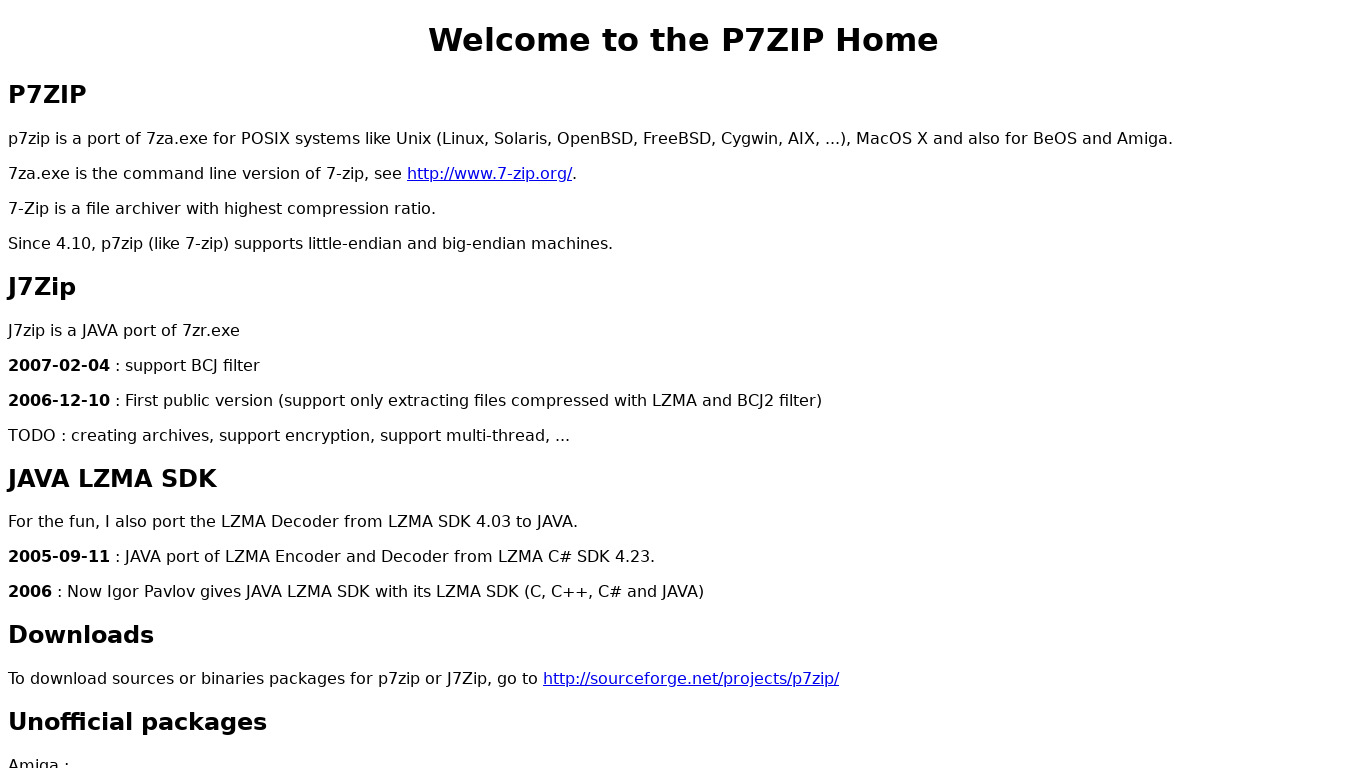 p7zip Landing page