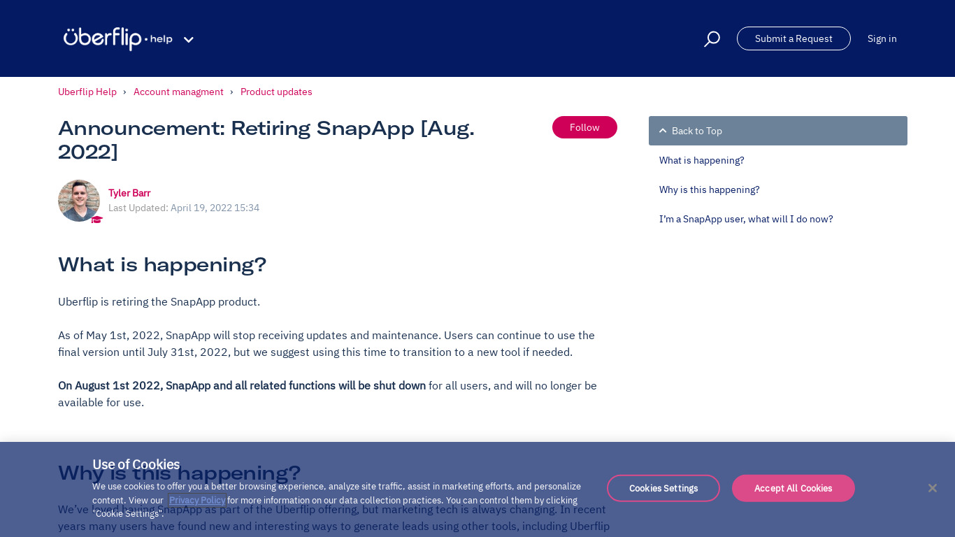 SnapApp Landing page