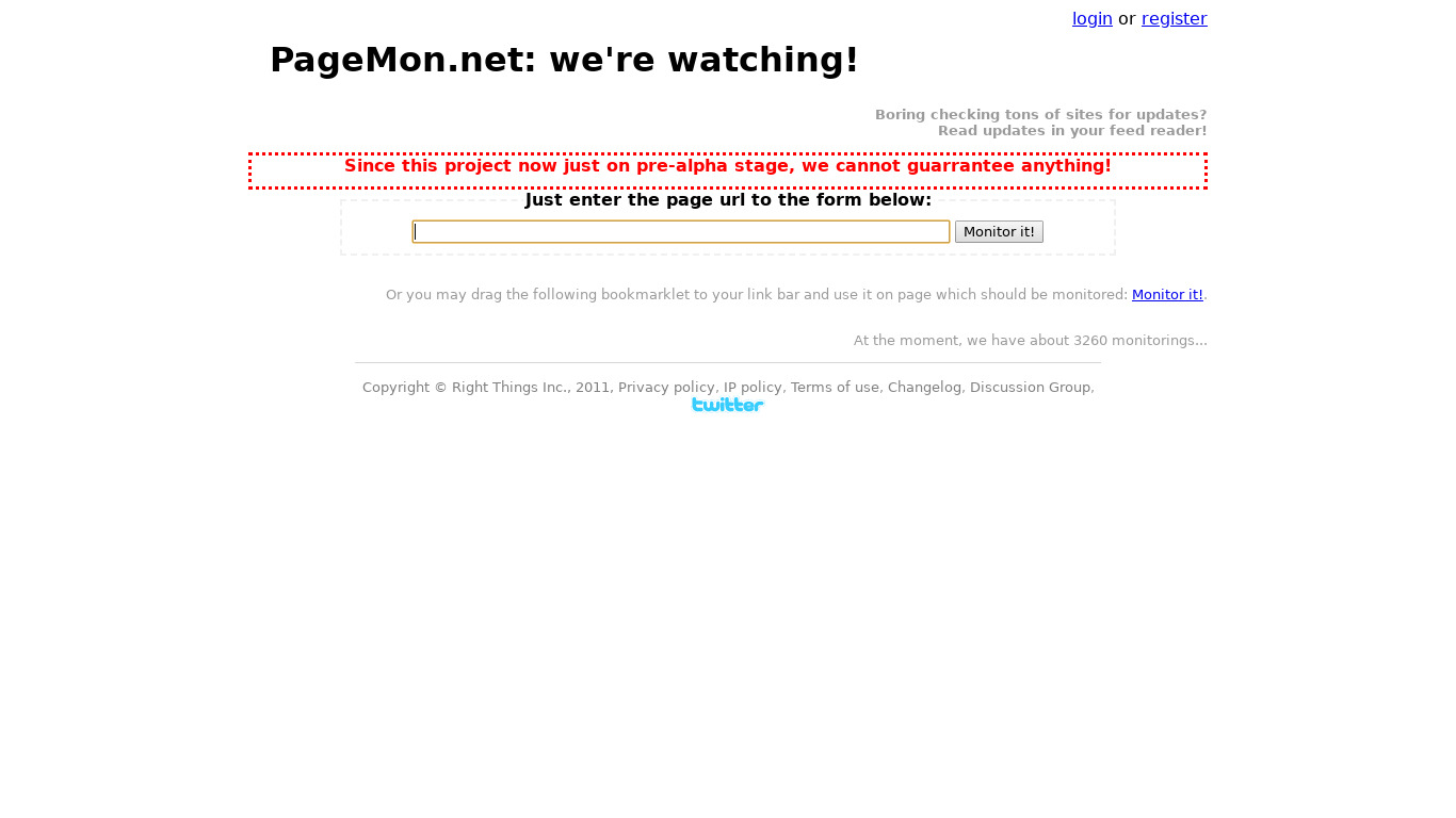 PageMon.Net Landing page