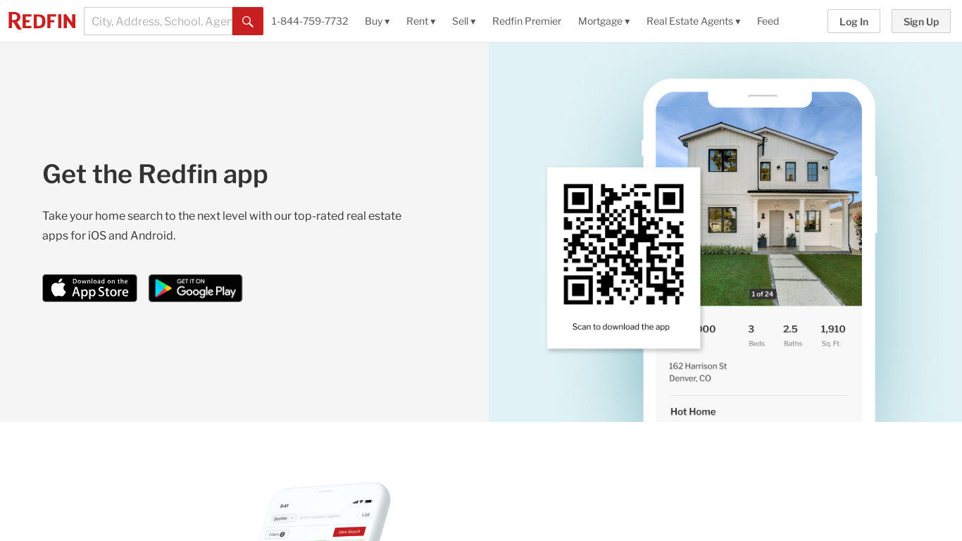 Redfin Landing page