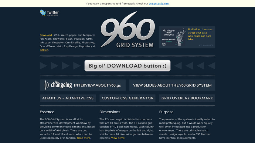 960 Grid System Landing Page
