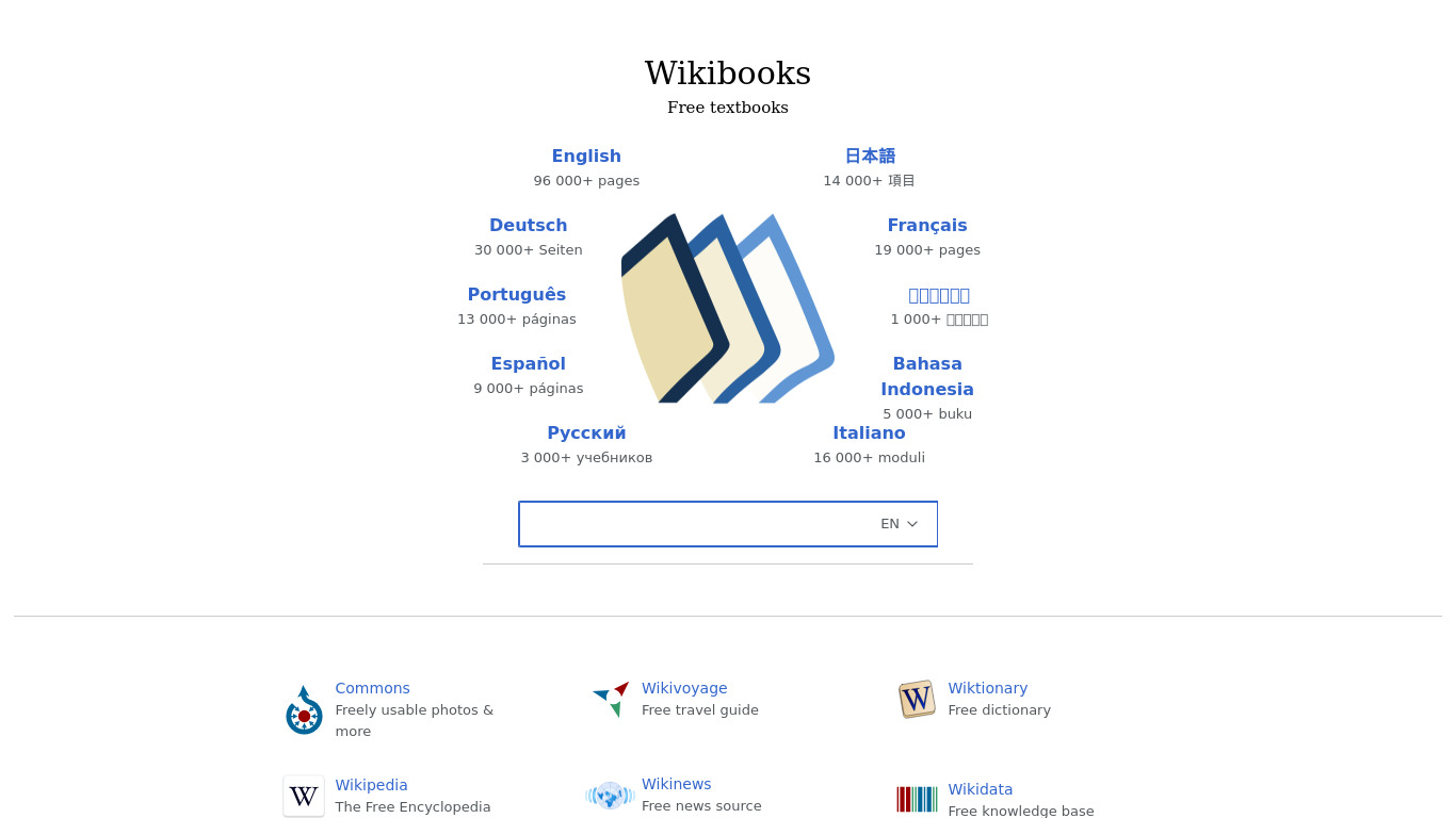 Wikibooks Landing page