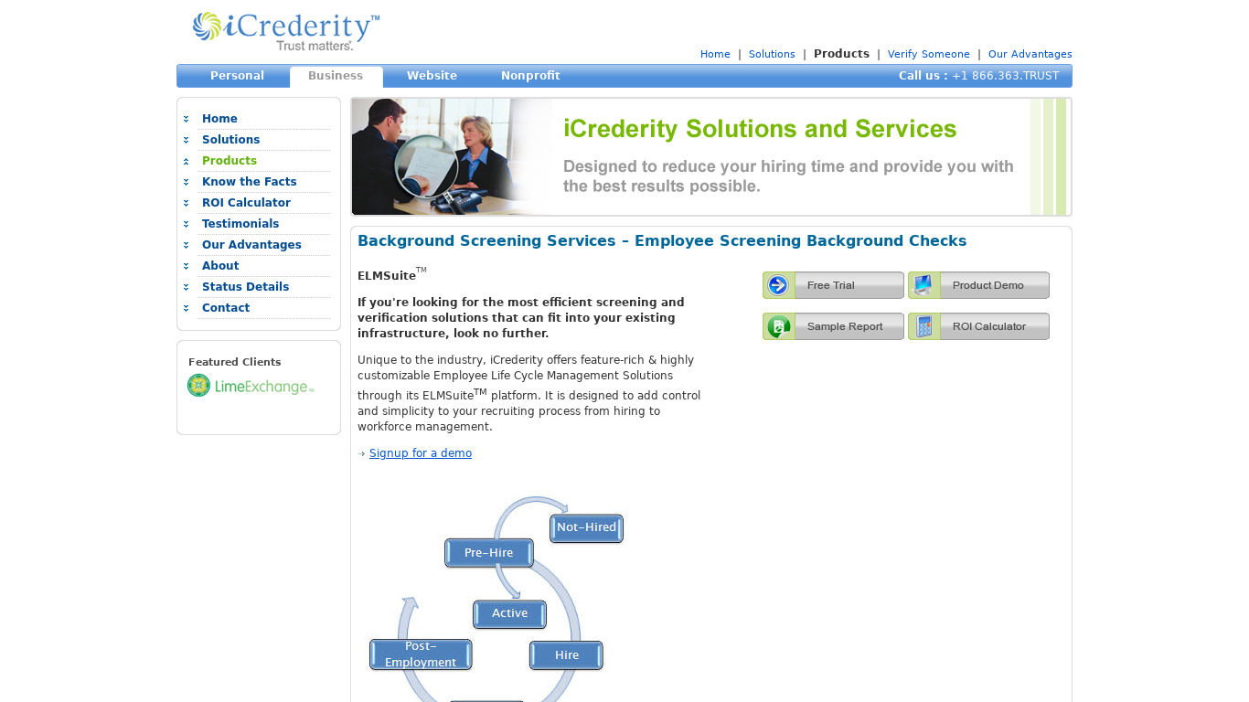 iCrederity Landing page
