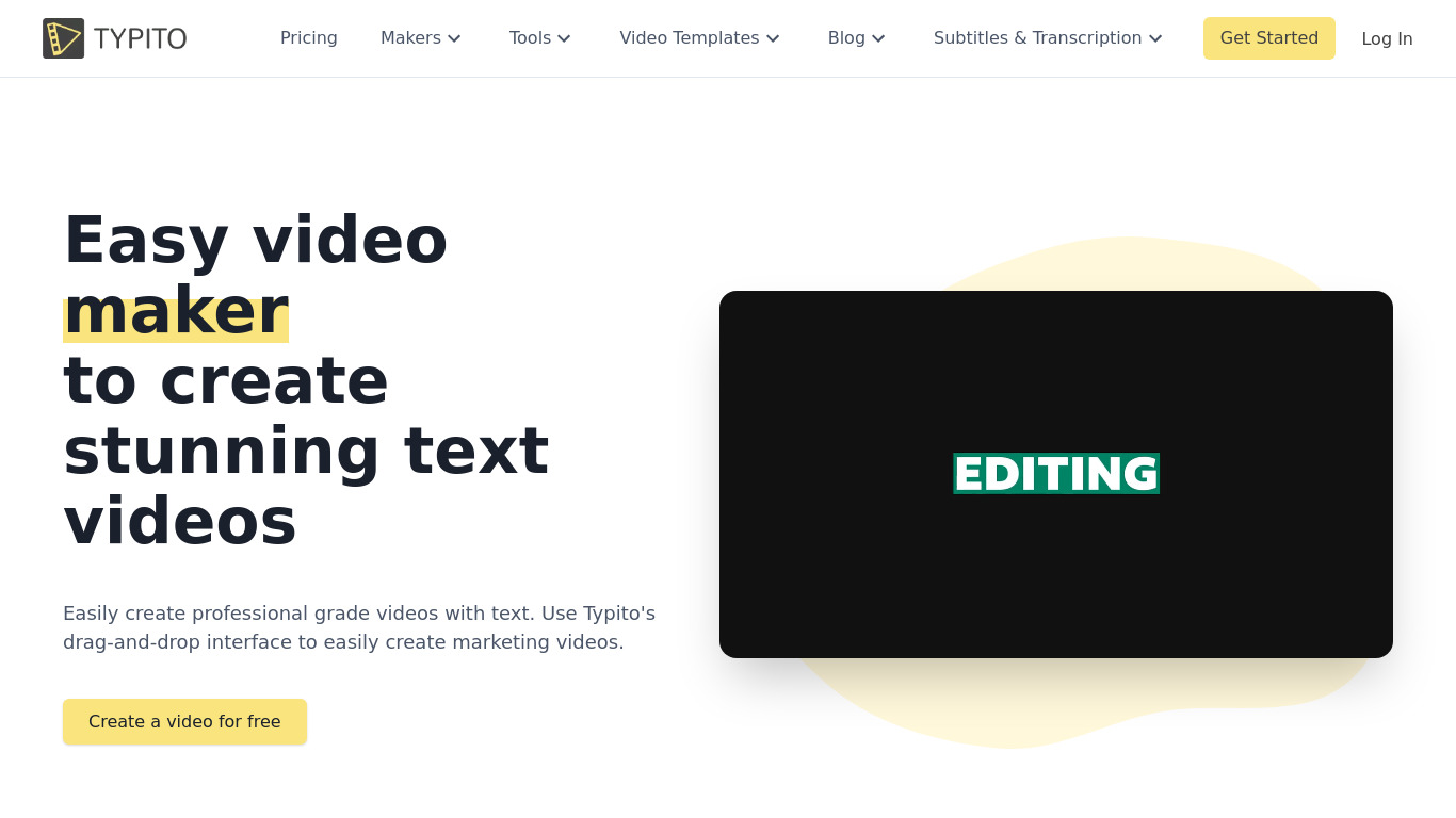Typito Landing page