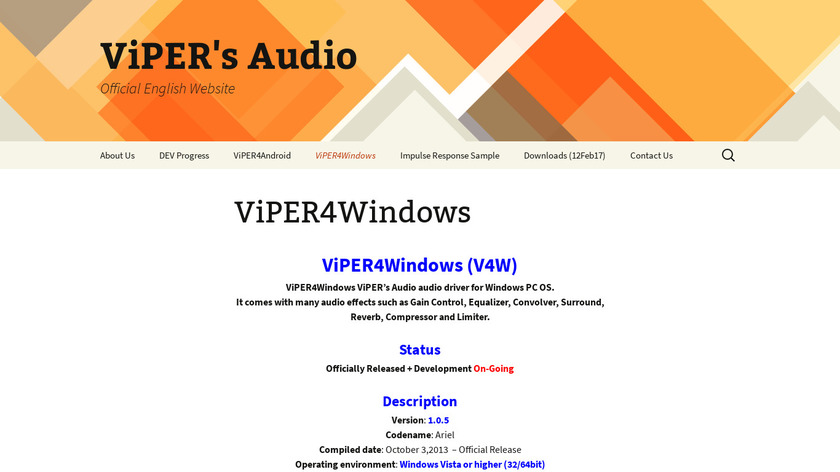 ViPER4Windows Landing Page