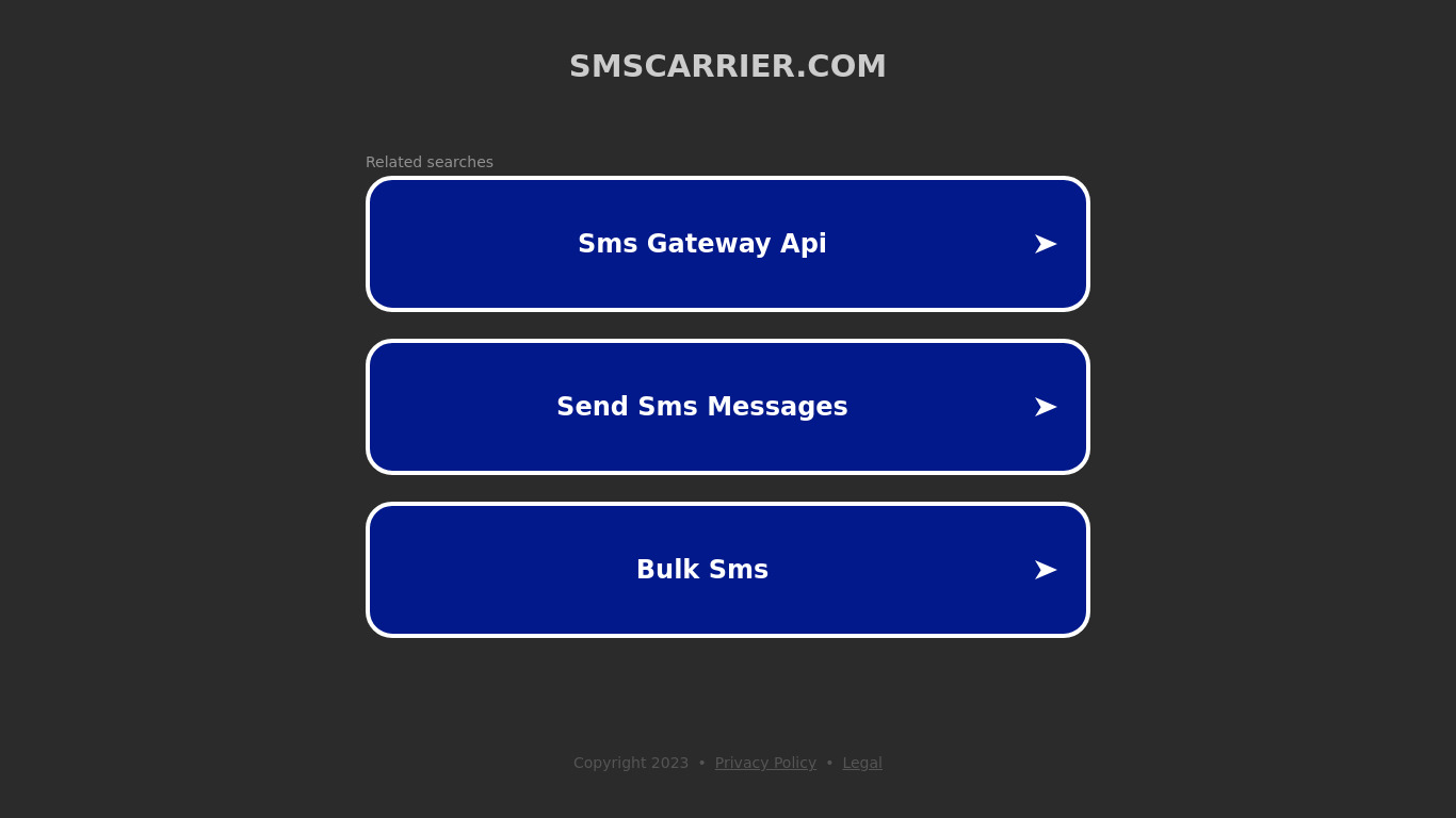SMSCarrier Landing page