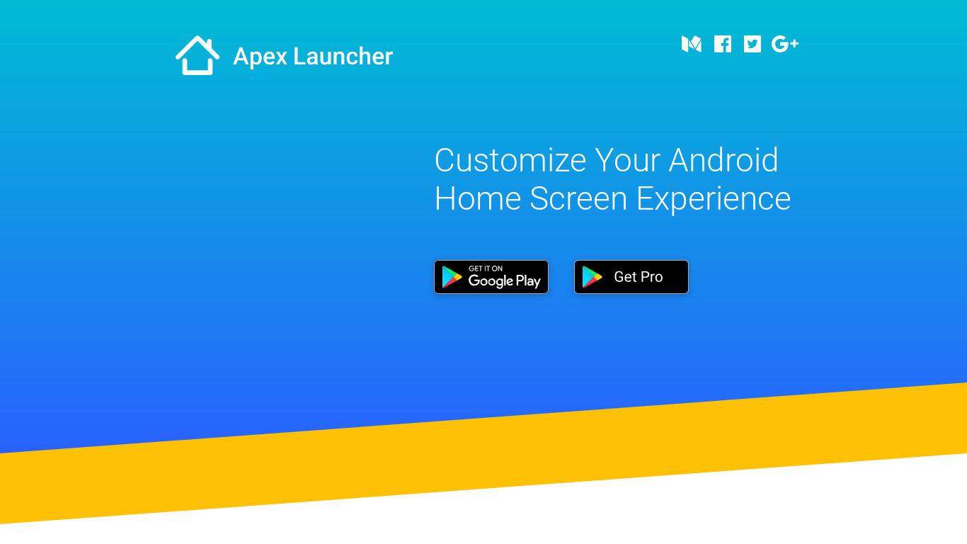 Apex Launcher Landing page