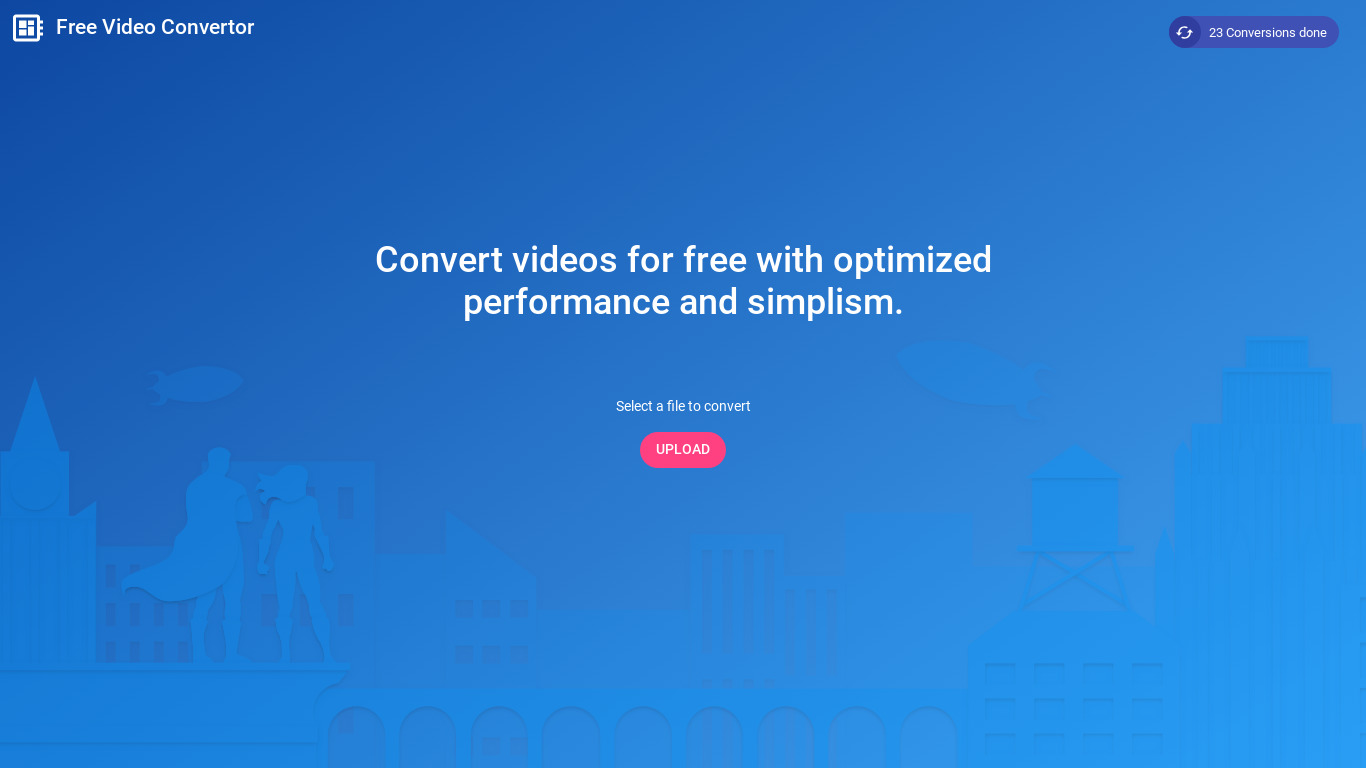 Free Video Convertor Landing page