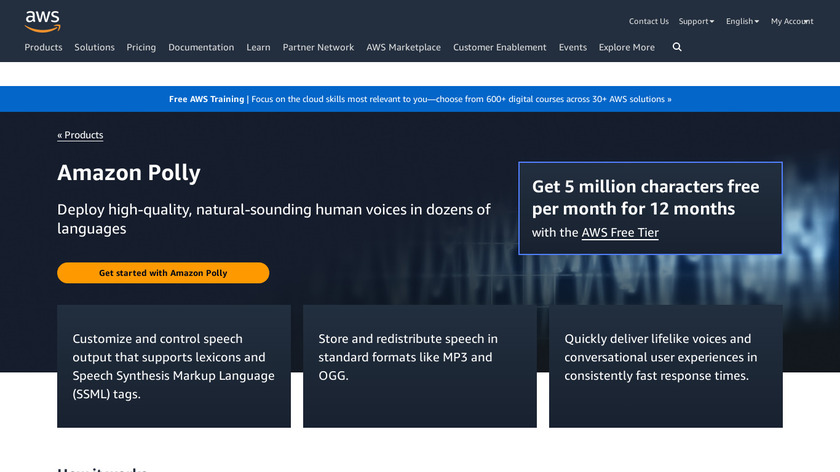 Amazon Polly Landing Page