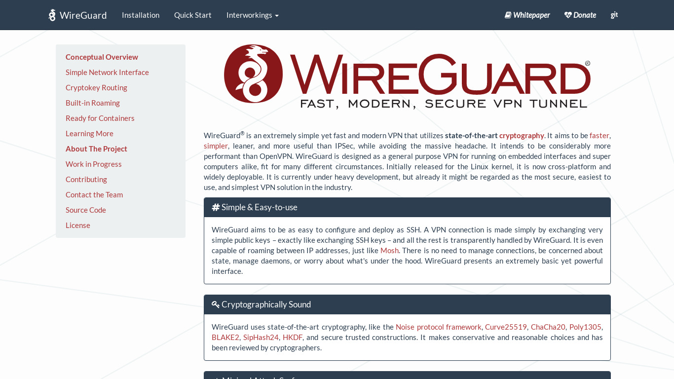 WireGuard Landing page