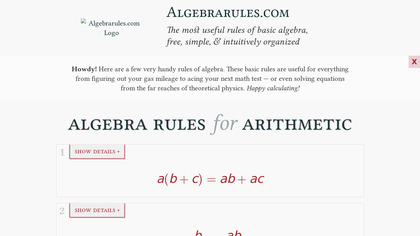 Algebrarules.com image