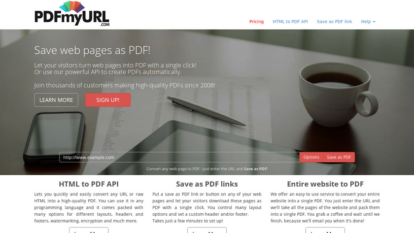 PDF my URL Landing Page