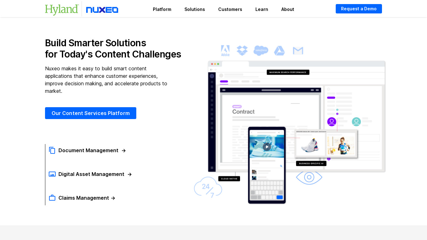 Nuxeo Landing page