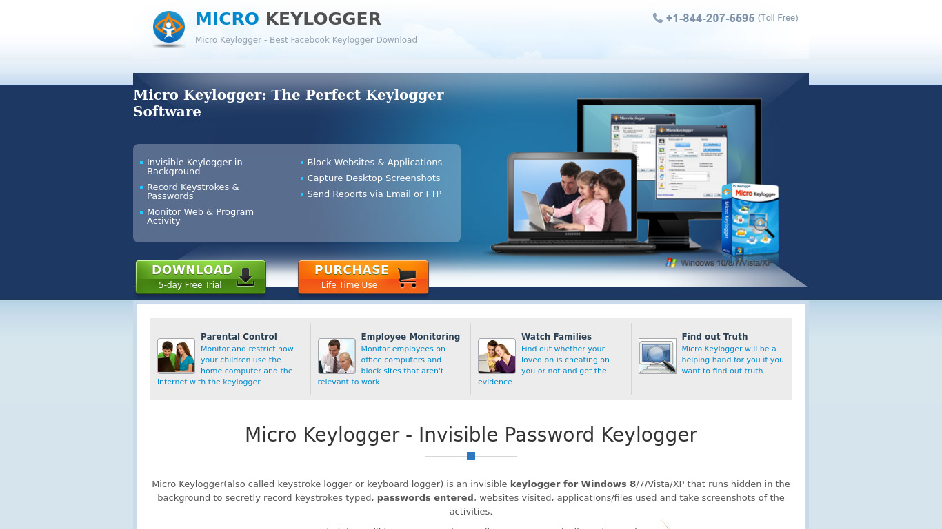 Micro Keylogger Landing page