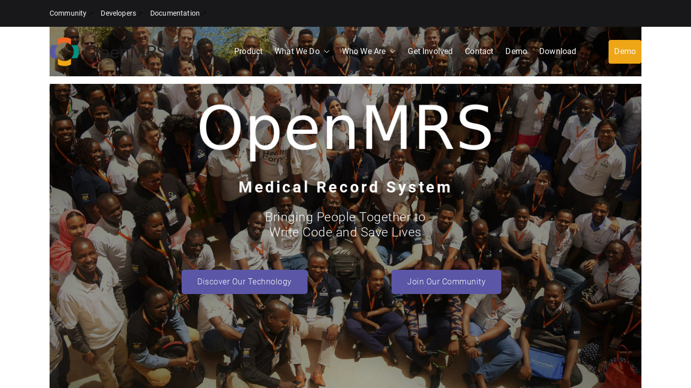 OpenMRS Landing page