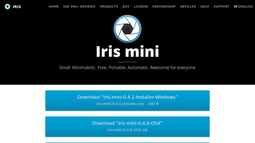 Iris mini Landing Page