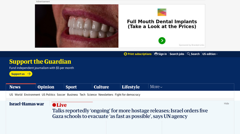 The Guardian Landing Page