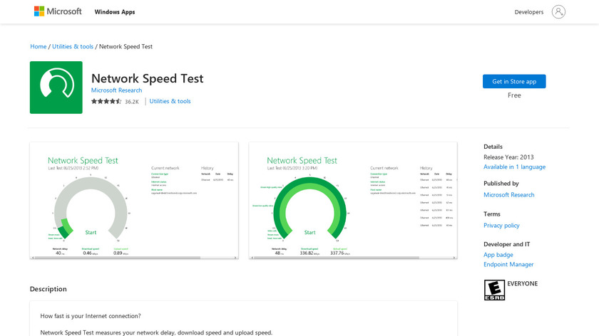 Network Speed Test Landing Page