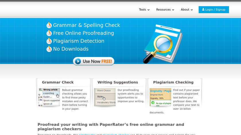 PaperRater Landing Page