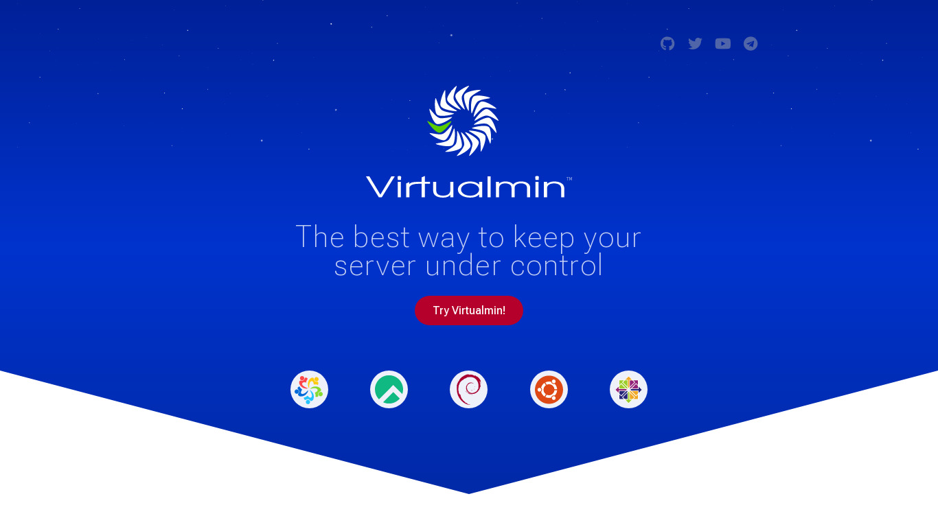 Virtualmin Landing page
