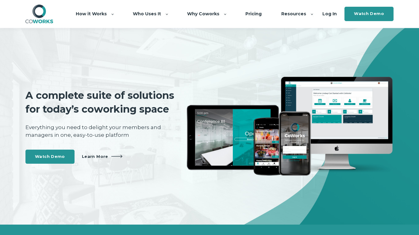 Coworks Landing page
