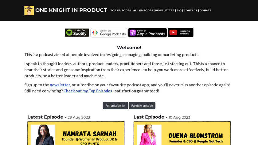 One Knight in Product Landing Page