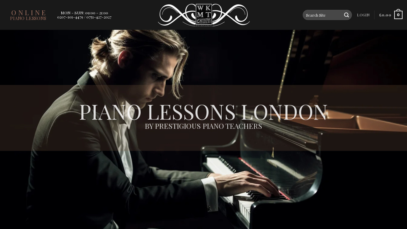 Online Piano Lessons by WKMT Landing page
