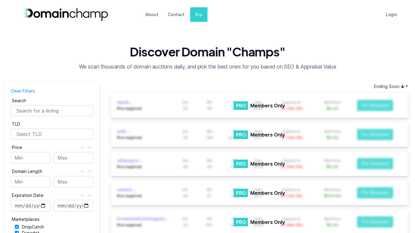 Domainchamp Landing page