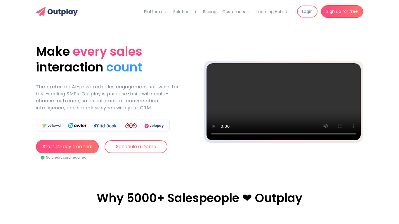 Outplay HQ Landing page
