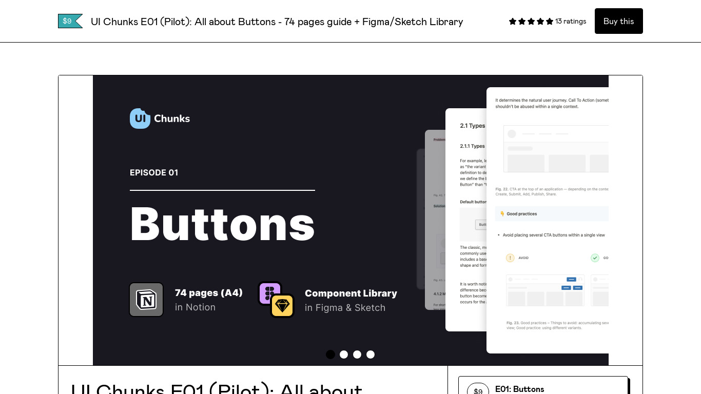 UI Chunks E01 - Buttons Landing page