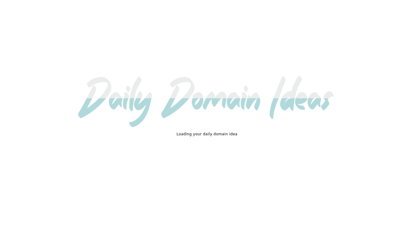 Daily Domain Ideas Landing page