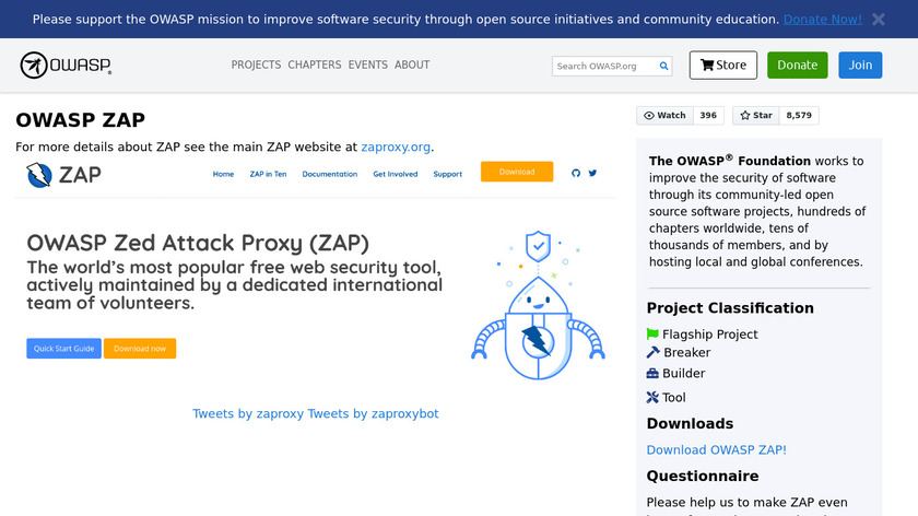 OWASP Zed Attack Proxy (ZAP) Landing Page