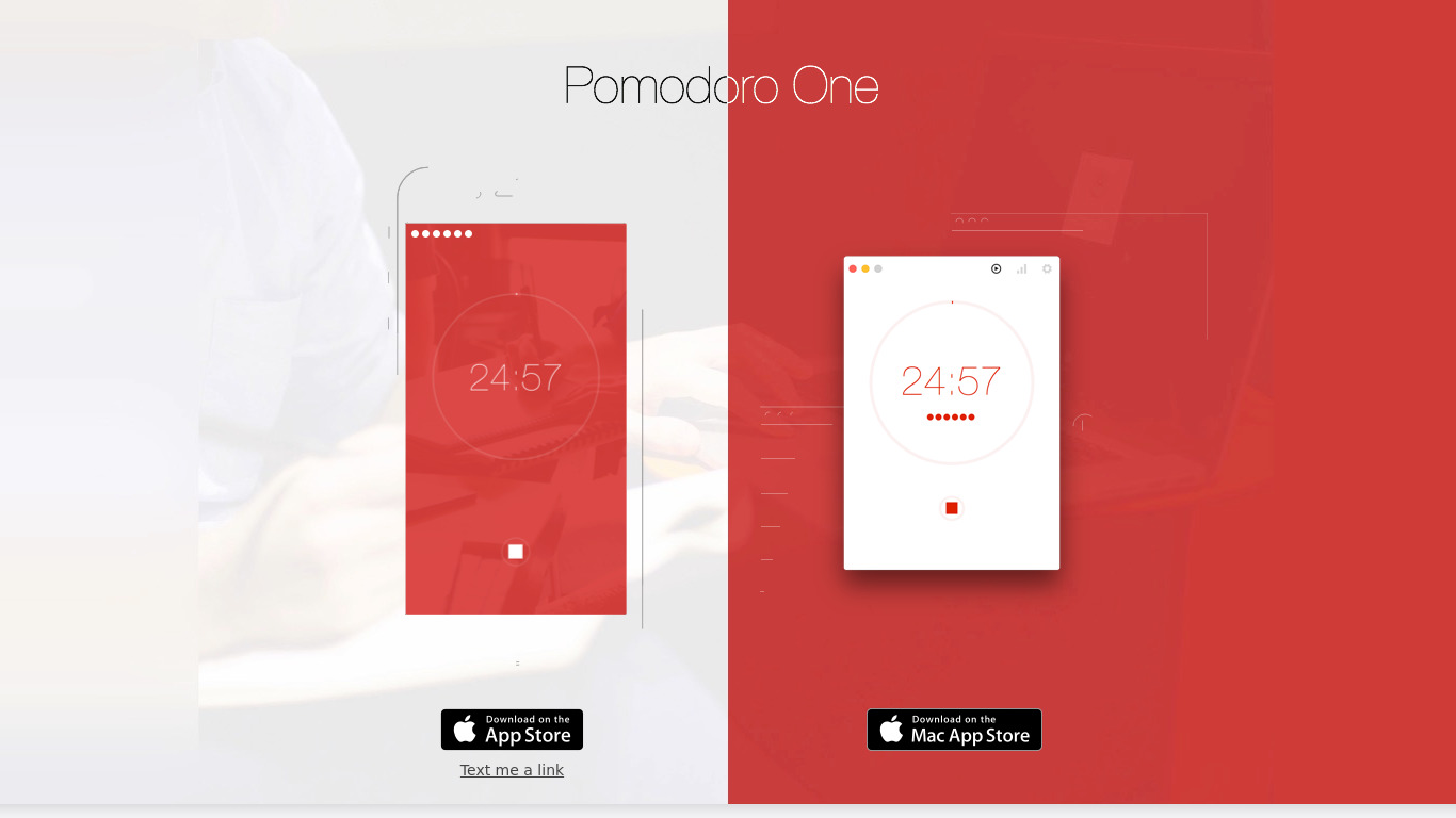 Pomodoro One Landing page